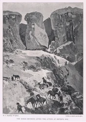 Die Buren ziehen sich nach der Aktion bei Retief